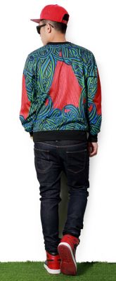 Sweatshirt Swag Homme Vintage Numéro 1 Nature Rouge