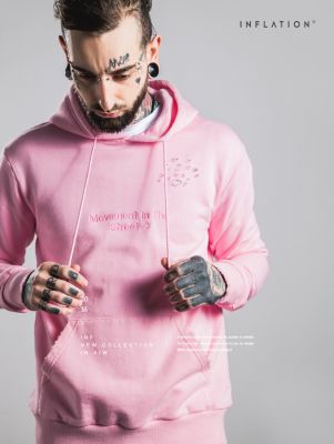 Sweatshirt à capuche distressed avec inscription avant pour homme