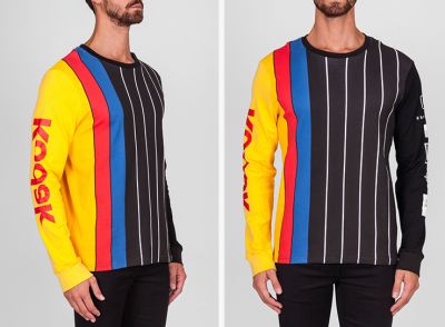 Sweatshirt fin pour homme Kodak Multicolor à rayures