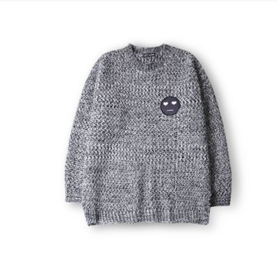 Sweatshirt tricot oversize pour femme avec logo smiley emoji