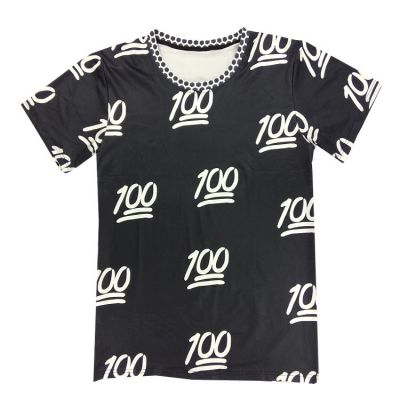 T-shirt 100 Points All Over Emoji Keep It One Hundred pour homme
