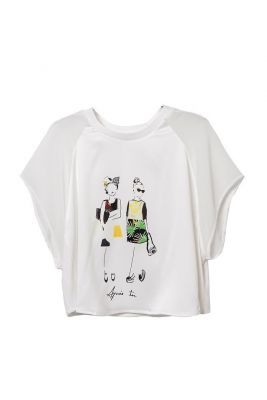 T shirt Après Toi pour Femme Design Imprimé Ladies Manches Courtes