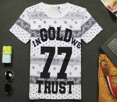 T shirt Bandana In Gold We Trust Numéro 77 Rayures