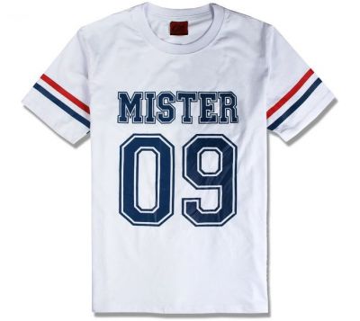 T shirt Baseball Homme Femme Mister 09 Bandes Manches