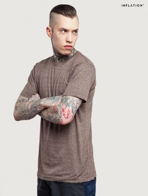 T-shirt Basics en coton chiné Inflation pour Homme