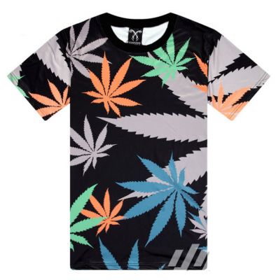 T-shirt Cannabis Homme Feuille Marijuana Multicolores