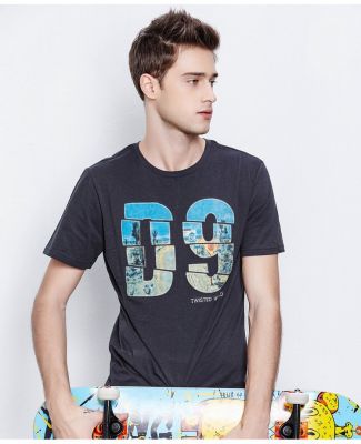 T-shirt D9 fashion pour Homme avec Empiècement Tissu