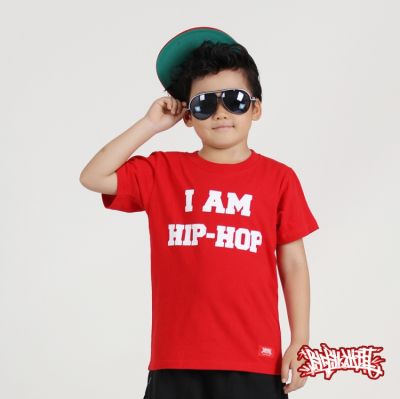 T shirt pour Enfant I am Hip Hop Noir Blanc Rouge Coton