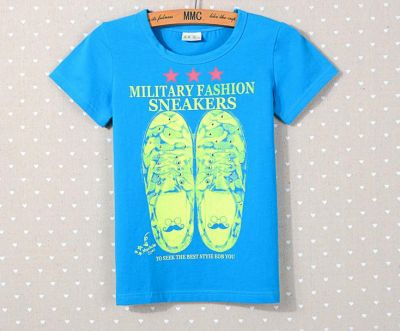T shirt pour Garçon Military Sneakers Imprimé Couleur Enfant