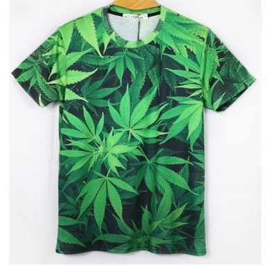 T shirt Feuille Cannabis Photographie Weed Leaf Stretch pour Homme