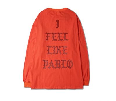 T shirt Manches Longues I Feel Like Pablo Rouge Streetwear Homme