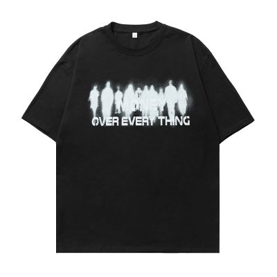 T-shirt oversize imprimé au design américain à col rond pour homme 