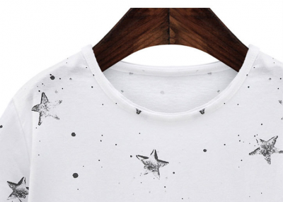 T shirt Oversize Large pour Femme avec Motif Etoiles Galaxie
