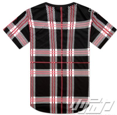 T shirt Oversize Tartan Ecossais Rouge Noir à Carreaux