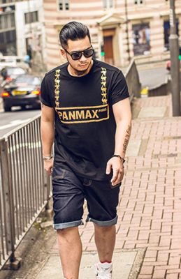 T-shirt Panmax Paris Gold Chain Medallion Bling Bling Grande Taille
