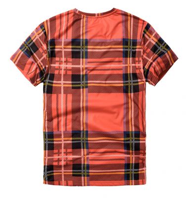 T-shirt Plaide Ecossais Rouge  83 Panmax Homme Grande Taille