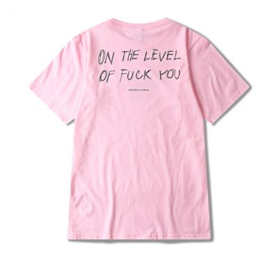 T shirt Rose On the Level of Fuck You Manches Courtes Homme Femme