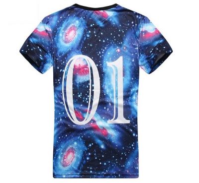 T Shirt Streetwear Cosmique Motif Galaxy 01 SN Rond Etoiles