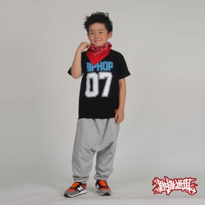 T shirt Enfant Numéro 07 Hip Hop Bleu Ciel Streetwear