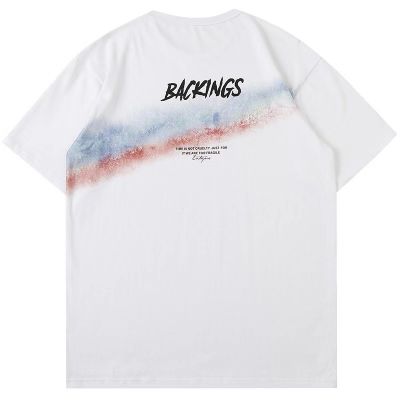 T-shirt imprimé arc-en-ciel à manches courtes unisexe