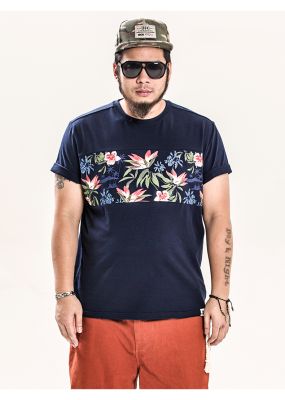 T-shirt Empiècement Fleurs Panmax Homme Grande Taille