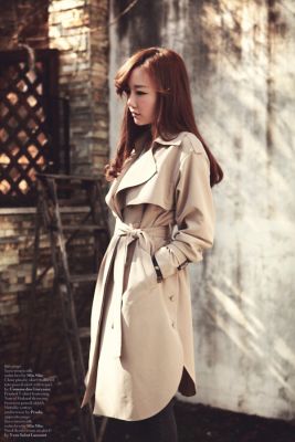 Trench coat long pour femme avec ceinture tendance
