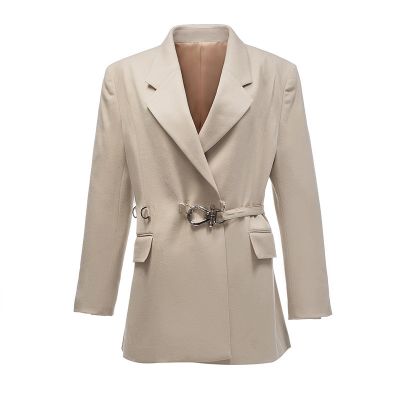 Trench-coat costume rétro avec ceinture pour femme