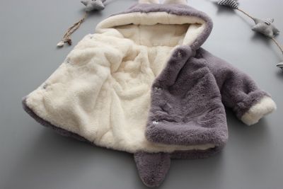 Veste à capuche pour bébé en polaire avec petites oreilles vêtements fille