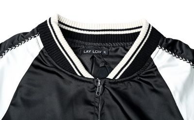 Veste Coupe Vent survêtement Satinée Bicolore Noir Blanc pour homme
