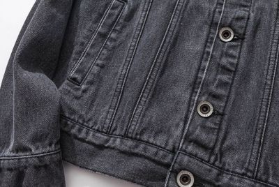 Veste en jeans délavée pour homme avec poches avant vintage