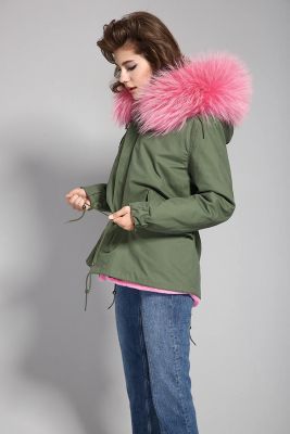 Veste hiver pour femme avec interieur et capuche à fourrure amovible