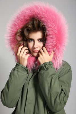 Veste hiver pour femme avec interieur et capuche à fourrure amovible