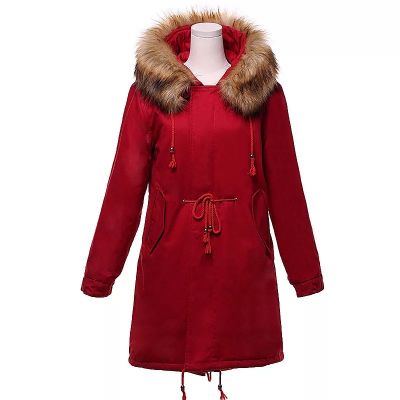 Manteau d'hiver pour femme avec capuche fausse fourrure