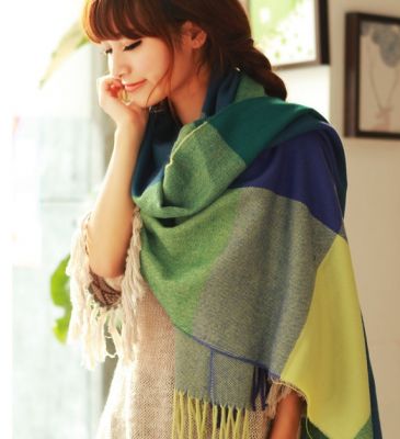 Echarpe large pour femme avec motif à carreaux multiples coloris