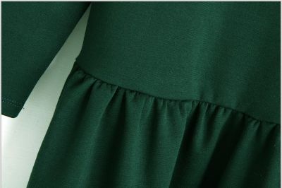 Robe d'été classique couleur unie pour femme col rond polyester