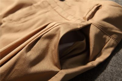 Pantalon pour femme avec plis taille haute tendance bureau - beige ou noir