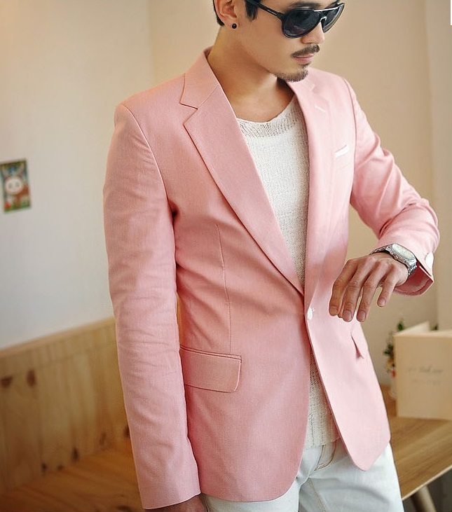 Costume homme rose, costume homme tendance couleur rose pâle