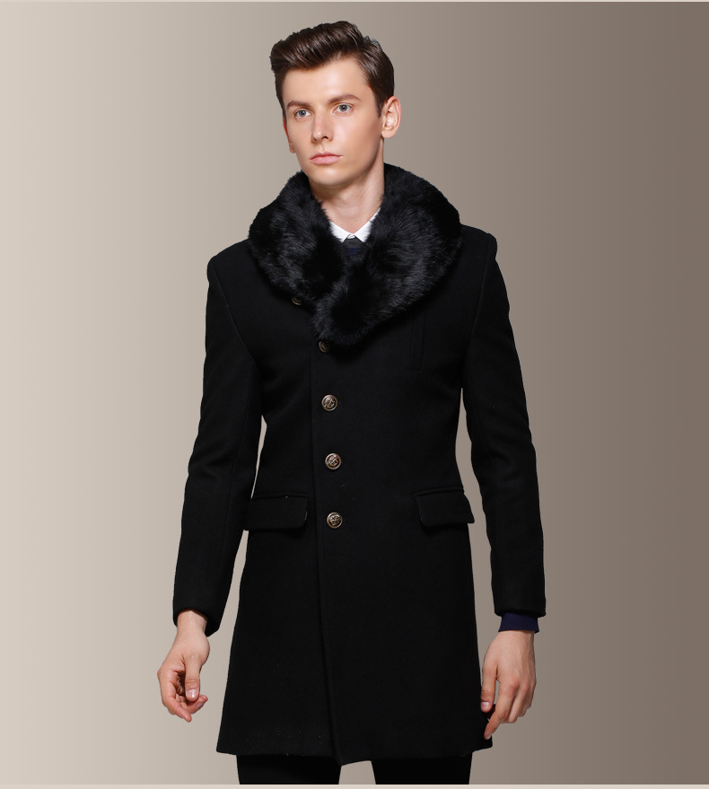 manteau homme fourrure noir