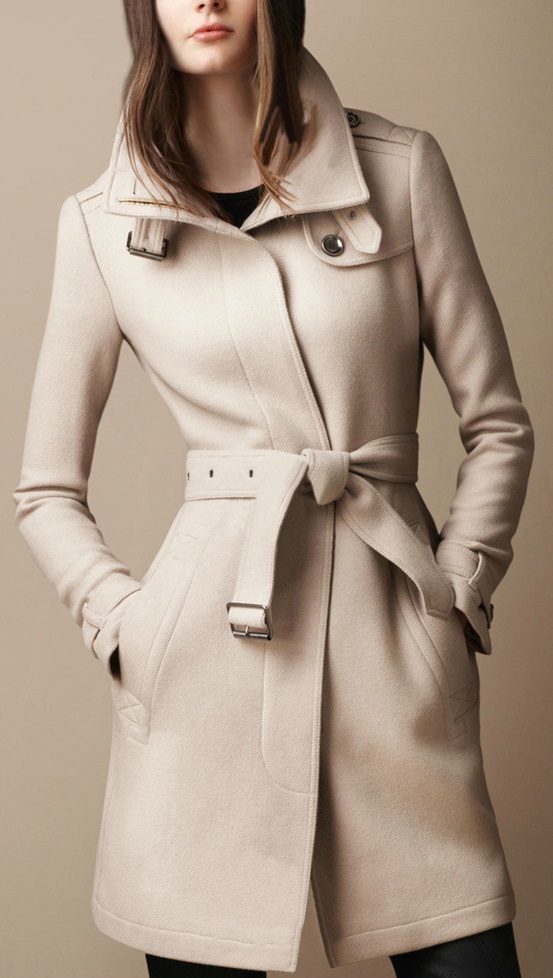 manteau en laine femme beige
