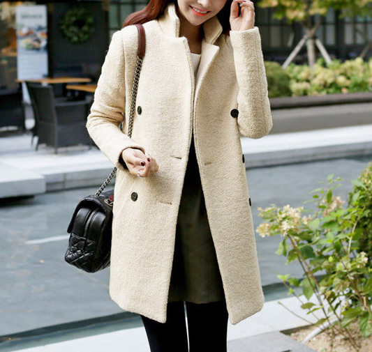manteau femme laine chiné