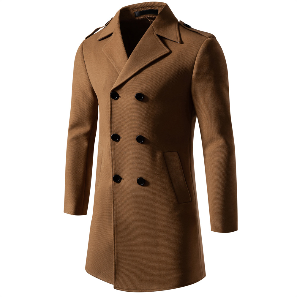 Manteau brossé look laine à double patte de boutonnage